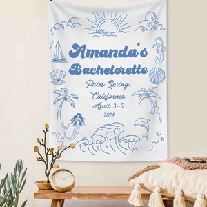 Bachelorette Party Decor, Bachelorette Beach Party Banner, Customized Bachelorette Tapestry, Beach Bachelorette Backdrop, Bridal Shower Gift