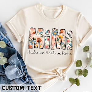 Personalisiertes Oma Shirt für Muttertagsgeschenke, Blumen Mimi T-Shirt, Muttertagsgeschenk für Oma, Mimi Geschenke, Geschenk für Mama, Mimi Shirt