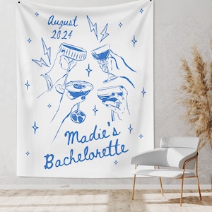 Bachelorette Party Decor, Personalized Bachelorette Tapestry, Beach Bachelorette Backdrop, Bachelorette Beach Party Banner, Bridal Shower