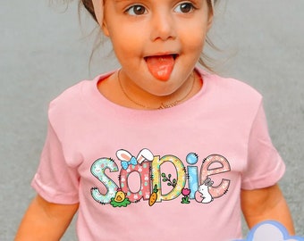 Kids Easter Shirt, Customized Name Kids Shirt, Easter Shirts for Kids, Custom Easter Toddler Shirt, Kids Easter Bunny Shirt, Gift for Easter