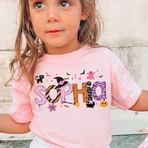 Kids Halloween Shirt, Personalized Halloween Name Shirt, Personalized Halloween Shirt, Girls Halloween Shirt, Custom Halloween Toddler Shirt