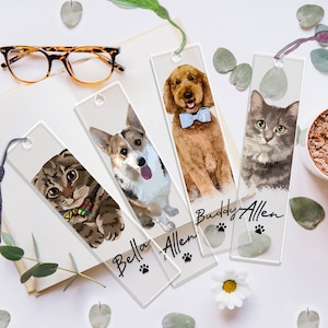 Personalized Portrait Pet Bookmark, Pet Memorial Gift Bookmark, Bookmark For  Book Lovers, Custom Pet Portrait Bookmark, Book Lover Gifts