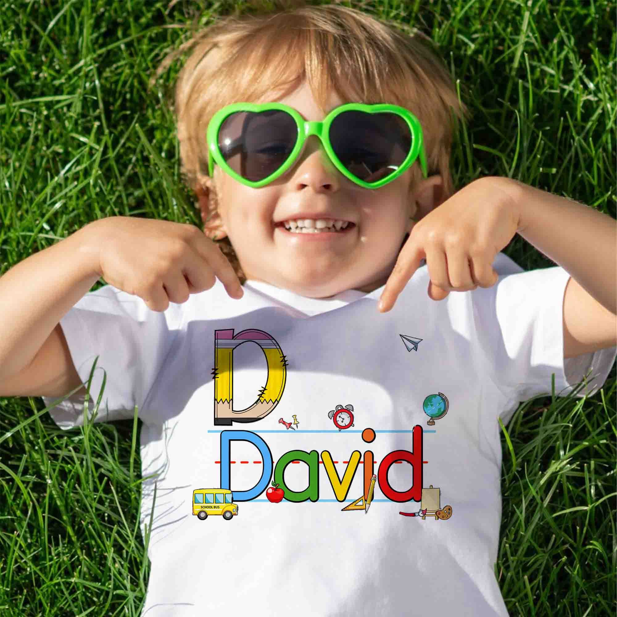 Back To School Shirt, Personalized Kids Shirt, Girls Kindergarten Shirt, Boys  Elementary Shirt, Custom Alphabet Shirt, First Day Of School
