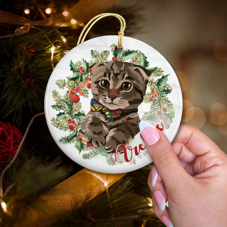 Personalized Cat Photo Ornament, Pet Portrait From Photo Ornament, Custom Cat Christmas Ornament, Pet Memorial Gift, Cat Lover Gift bild 14