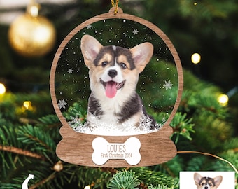 Personalized Pet Ornament, Dog First Christmas Ornament, Custom Dog Christmas Ornament, Christmas Dog Photo Ornament, Dog Lovers Xmas Gift
