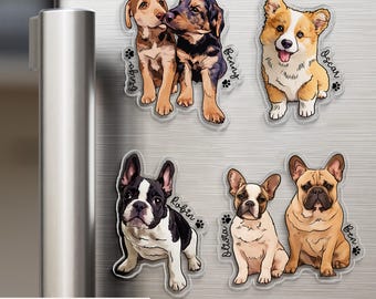 Custom Pet Portrait Magnet: Personalized Dog Photo Gift