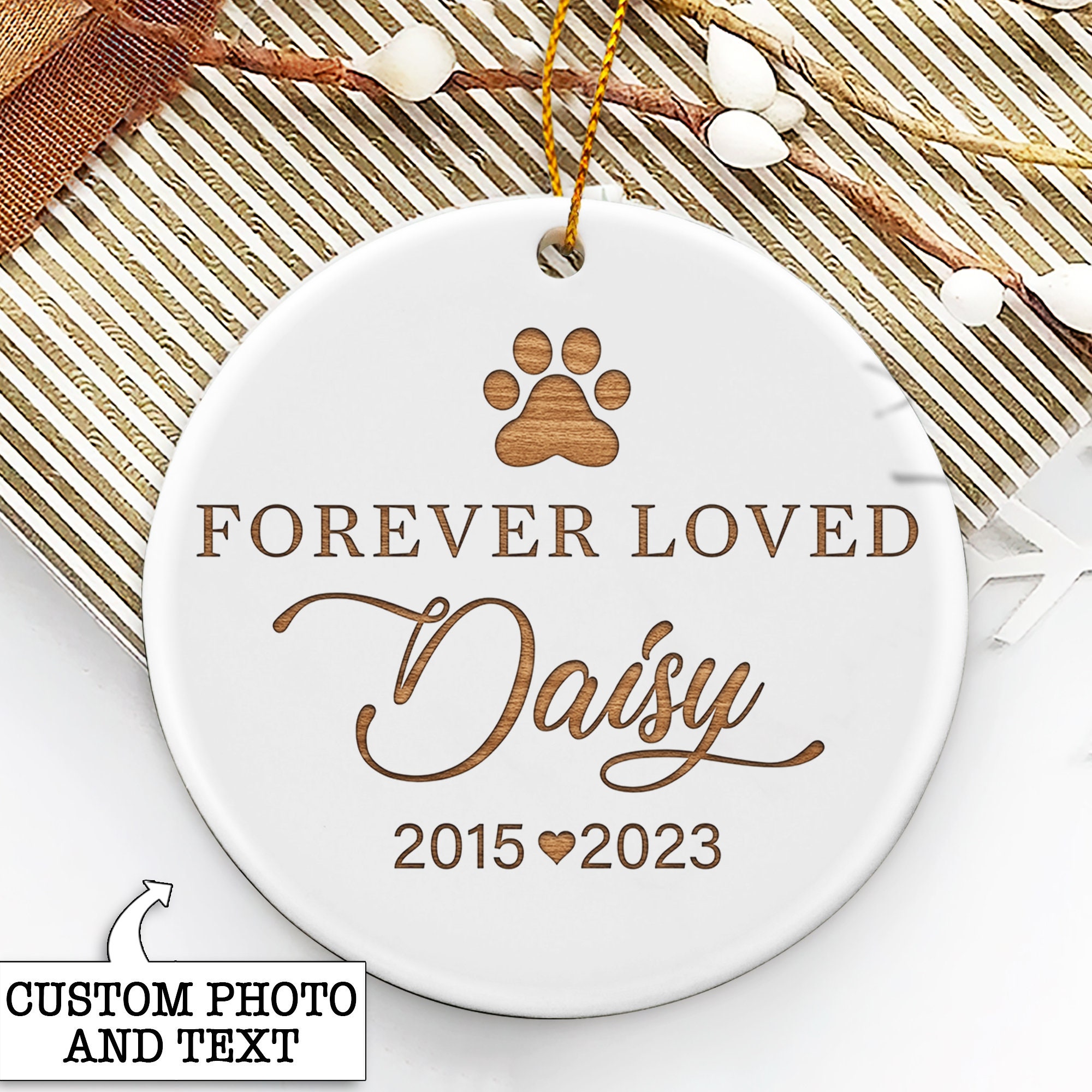 Pet Memorial Gift, Custom Pet Memorial Ornament With Photo, Dog Loss ...