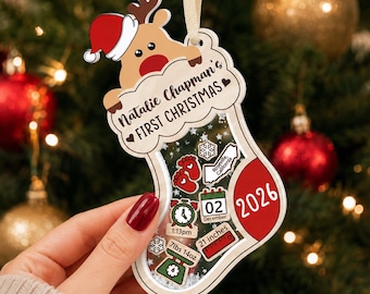 Personalized Baby First Christmas 2026 Ornament: Custom Birth Stats Acrylic Ornament