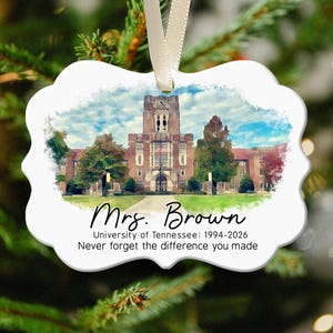 Personalized Retirement Teacher Gift, Custom School Portrait Ornament Gift For Teacher, Farewell Thank You Teacher Gift, Moving School Gift