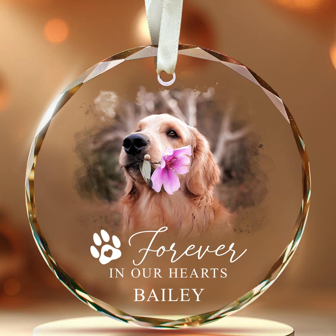 Dog Memorial Christmas Ornament Gift, Custom Photo Ornament, Pet Loss ...