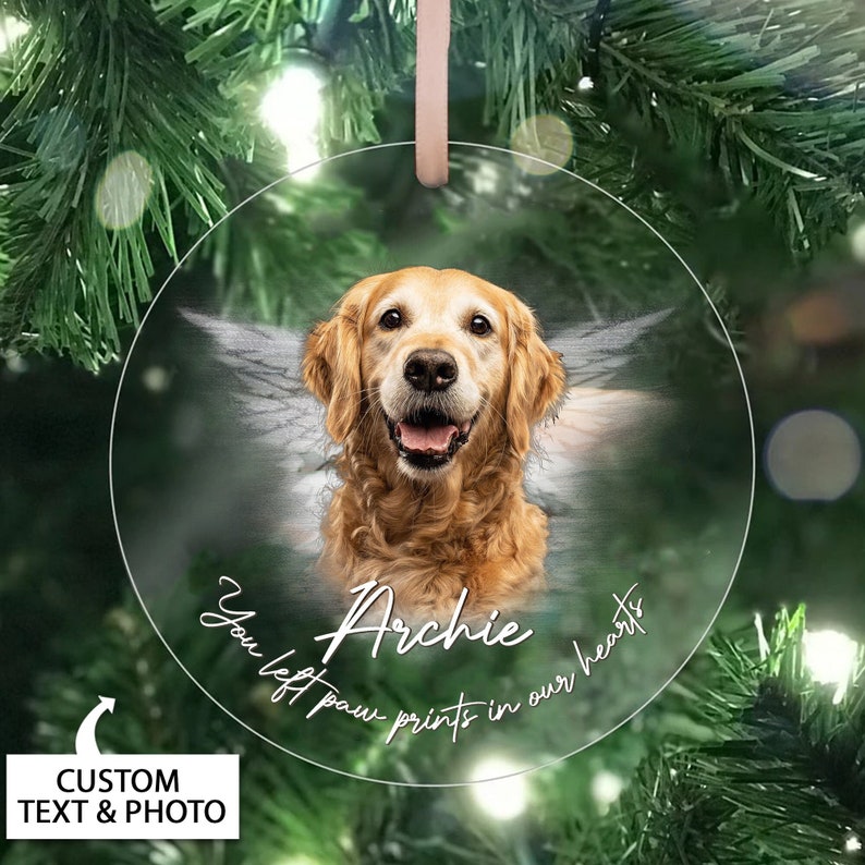 Personalized Pet Memorial Ornament With Photo Dog Memorial Etsy