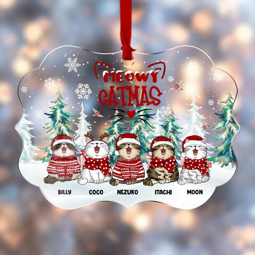 Personalized Cat Christmas Ornament Cats Ornaments Custom - Etsy