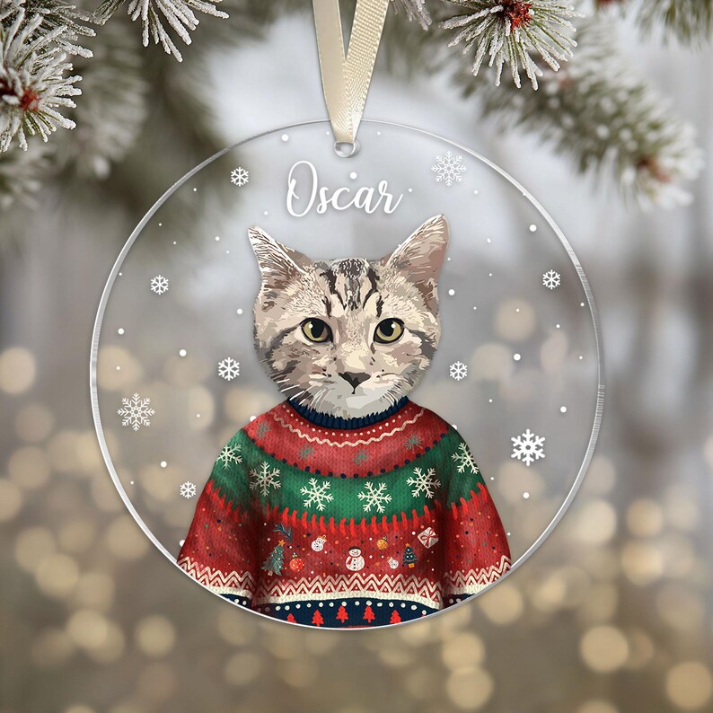 Personalized Christmas Pet Photo Ornament, Pet Lover Gifts,custom Dog