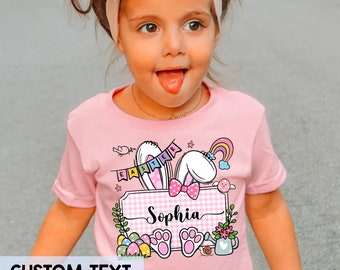 Kids Easter Shirt, Personalized Name Kids Shirt, Custom Easter Bunny Shirt with Name, Monogram Easter Shirt, Custom Easter Shirts for Kids