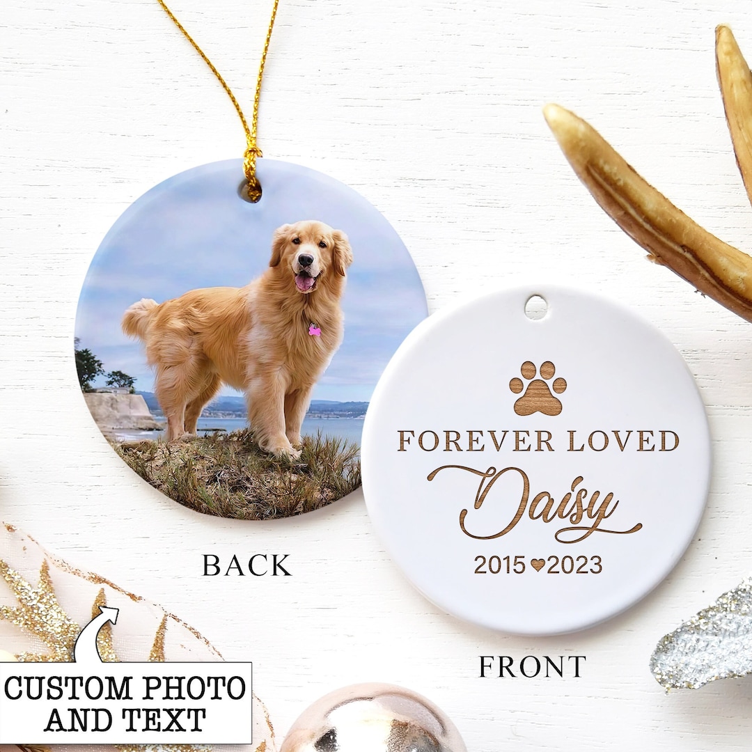 Pet Memorial Gift, Custom Pet Memorial Ornament With Photo, Dog Loss ...