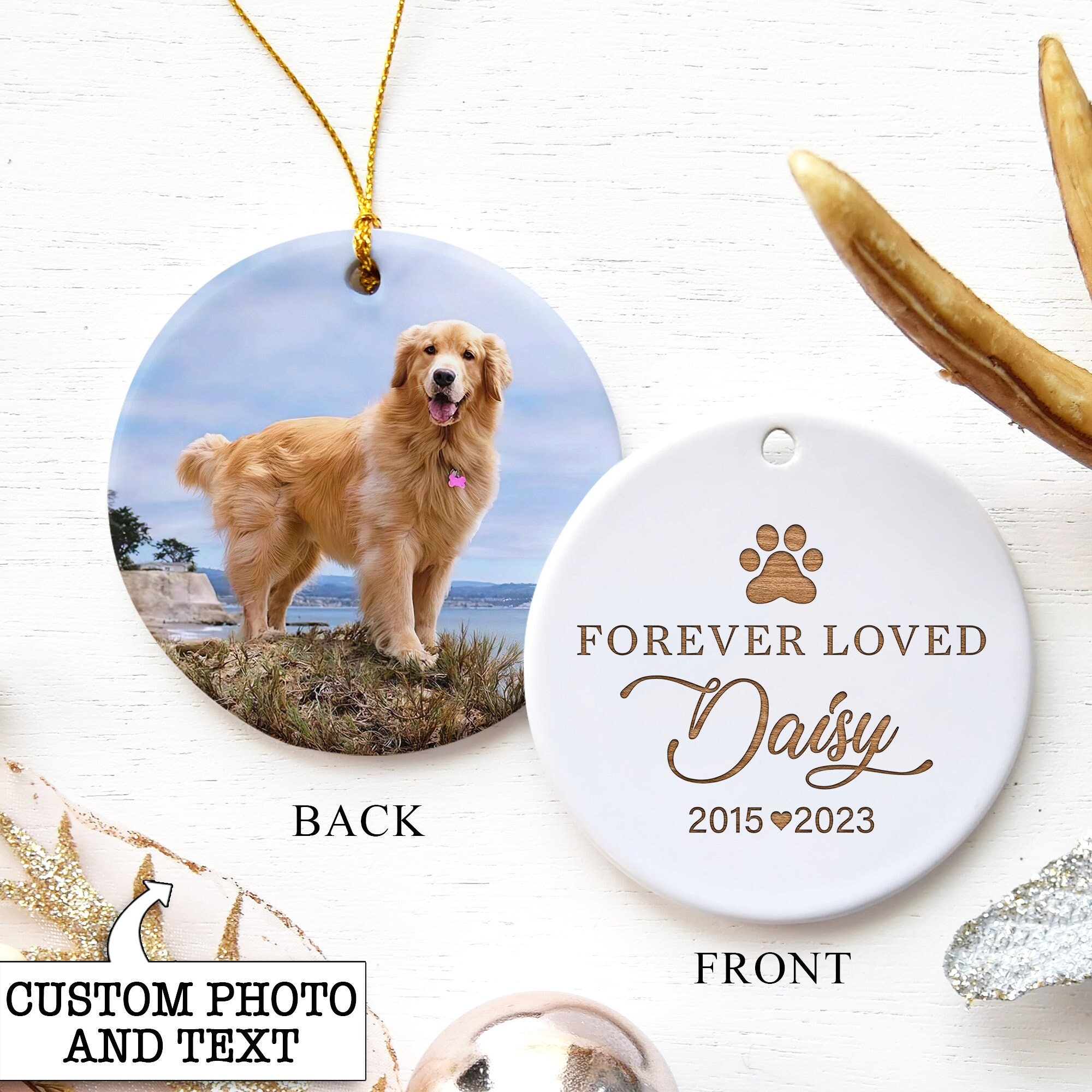 Pet Memorial Gift, Custom Pet Memorial Ornament With Photo, Dog Loss ...