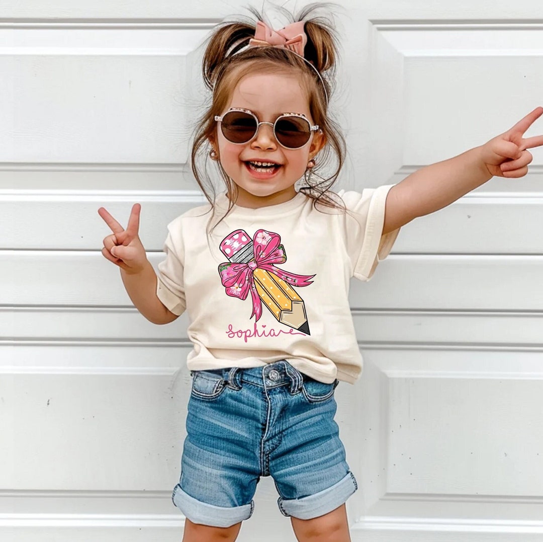 Back to School Kids Shirt, Personalized Kid Name Shirt, Pencil