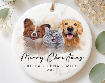 Personalized Pet Christmas Ornament From Photo: Dogs First Christmas Ornament