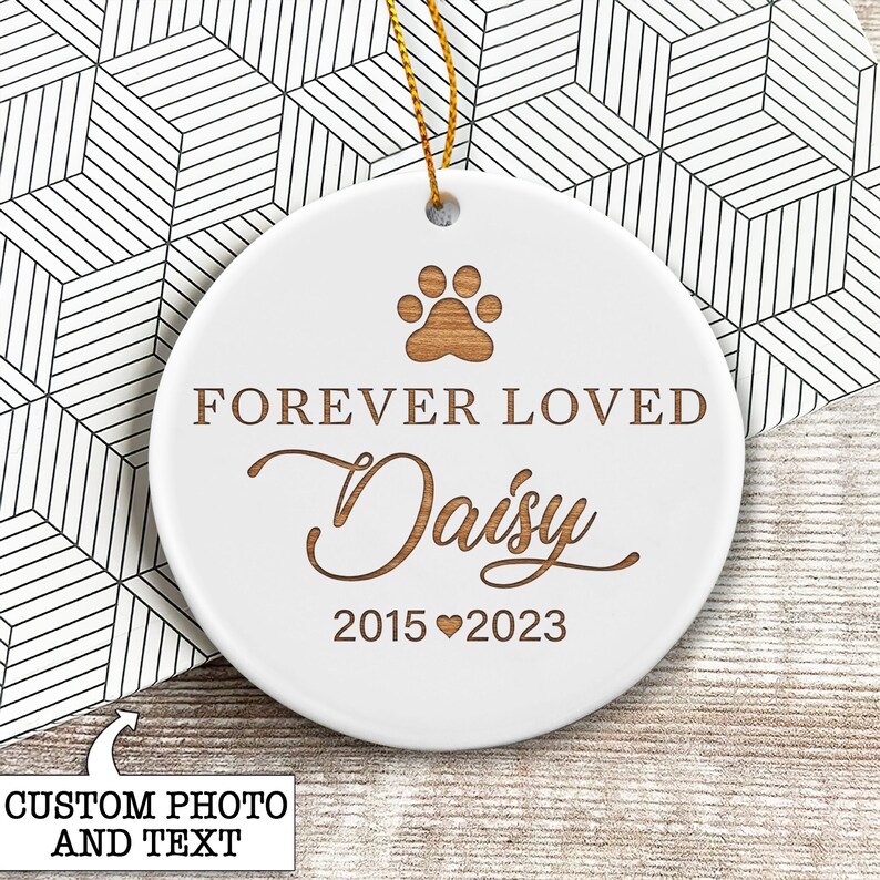 Pet Memorial Gift, Custom Pet Memorial Ornament With Photo, Dog Loss ...