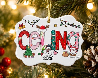 Personalized Christmas Kids Name Ornaments: Ceramic Boys Girls Ornament
