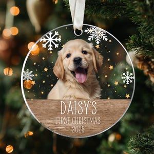 Personalized Dog Photo Ornament, Dog First Christmas Ornament, Puppy First Christmas, Custom Dog Ornament, Holiday Dog Gift, Dog Lovers Gift image 12