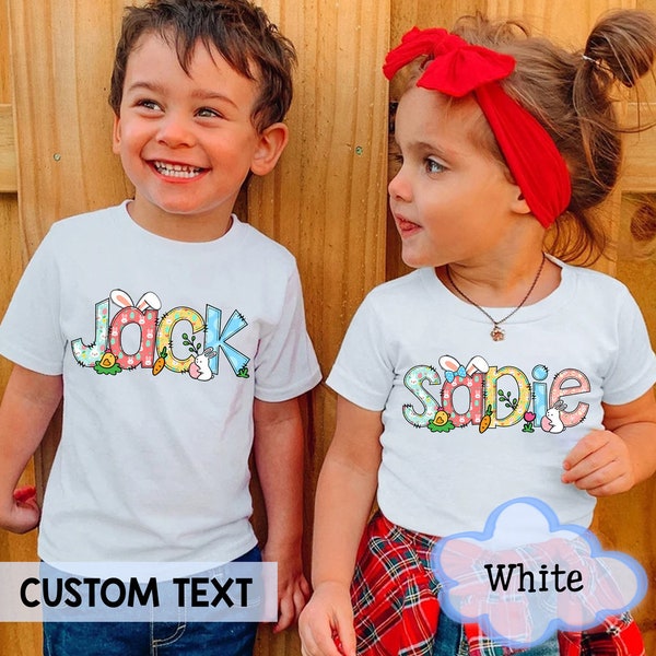 Kids Easter Shirt, Customized Name Kids Shirt, Easter Shirts for Kids, Custom Easter Toddler Shirt, Kids Easter Bunny Shirt, Gift for Easter