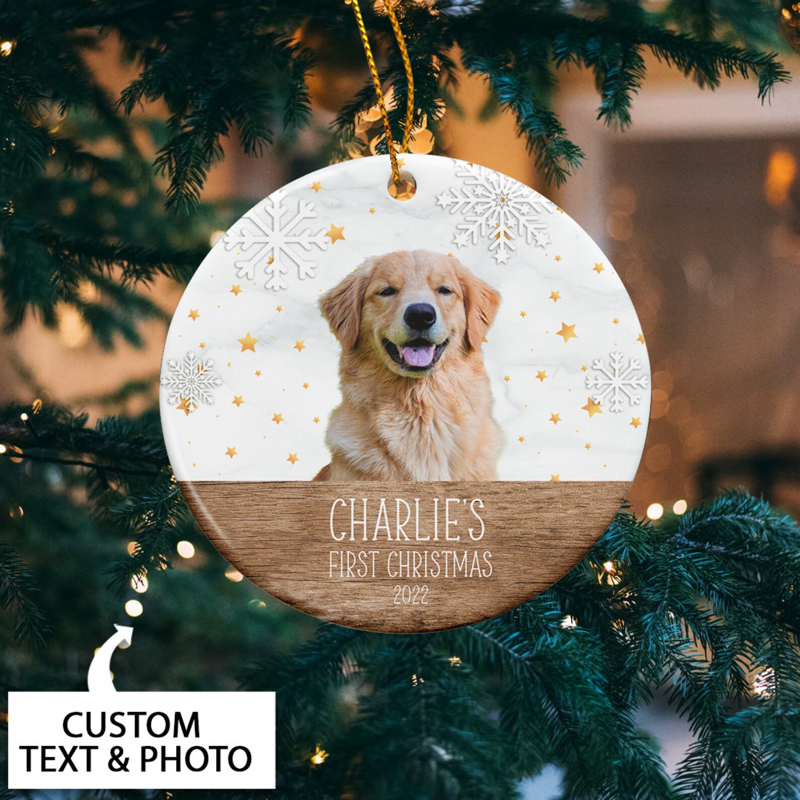 Personalized Dog's First Christmas Ornament 