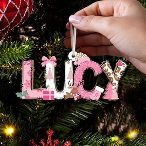 Custom Name Ornament For Kids: Letter Kids Christmas Ornament 2026, Ornaments for Boys, Kids Christmas Gifts, Family Name Christmas Ornament image 8