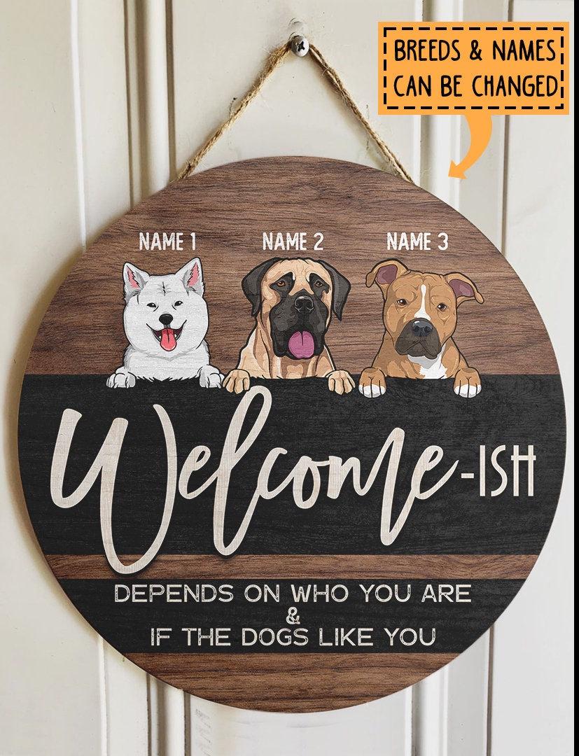 Personalized Dog Welcome-ish Wooden Door Sign - Etsy