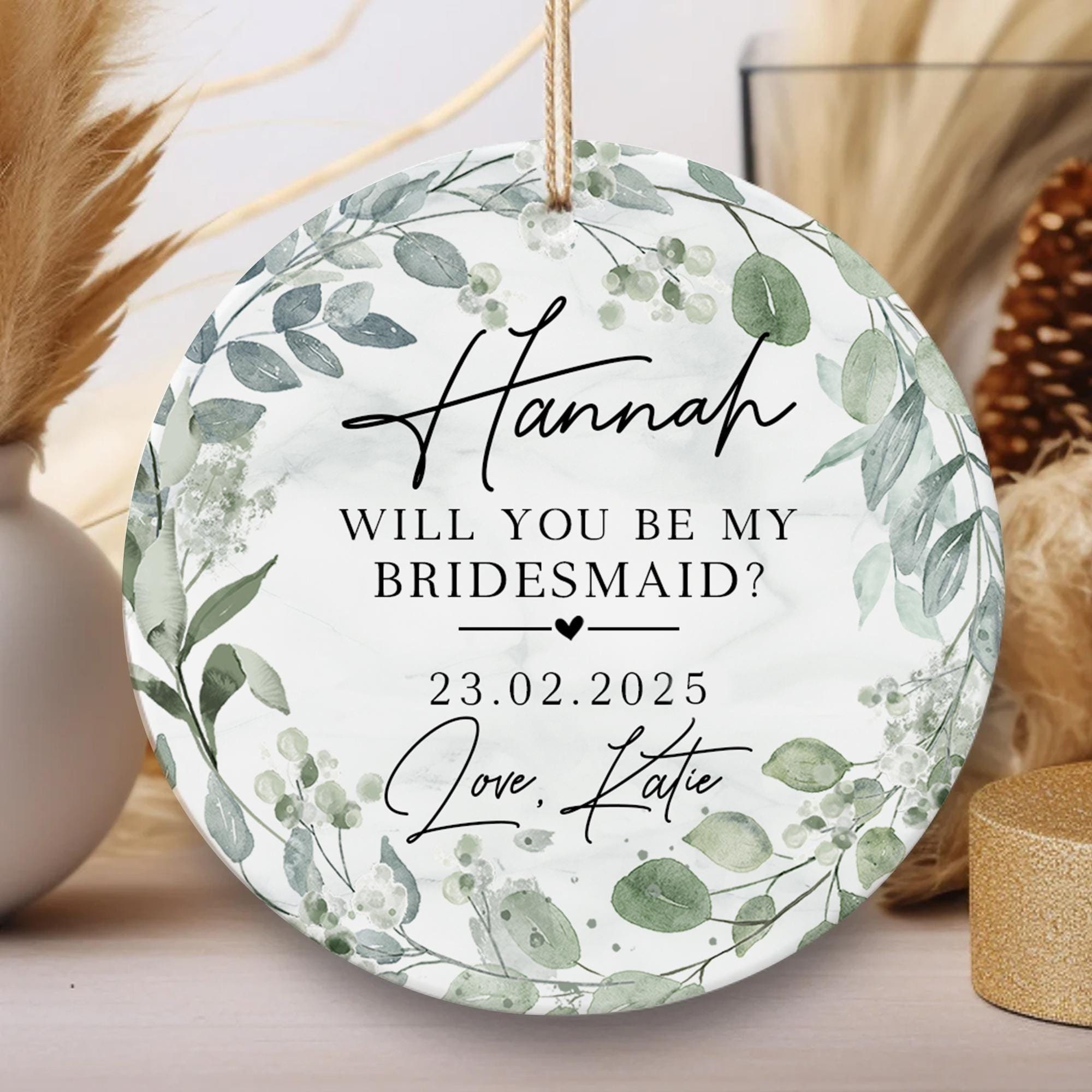 bridesmaid dress ornaments Wedding Dress ~Personalized Christmas Ornament main image 1