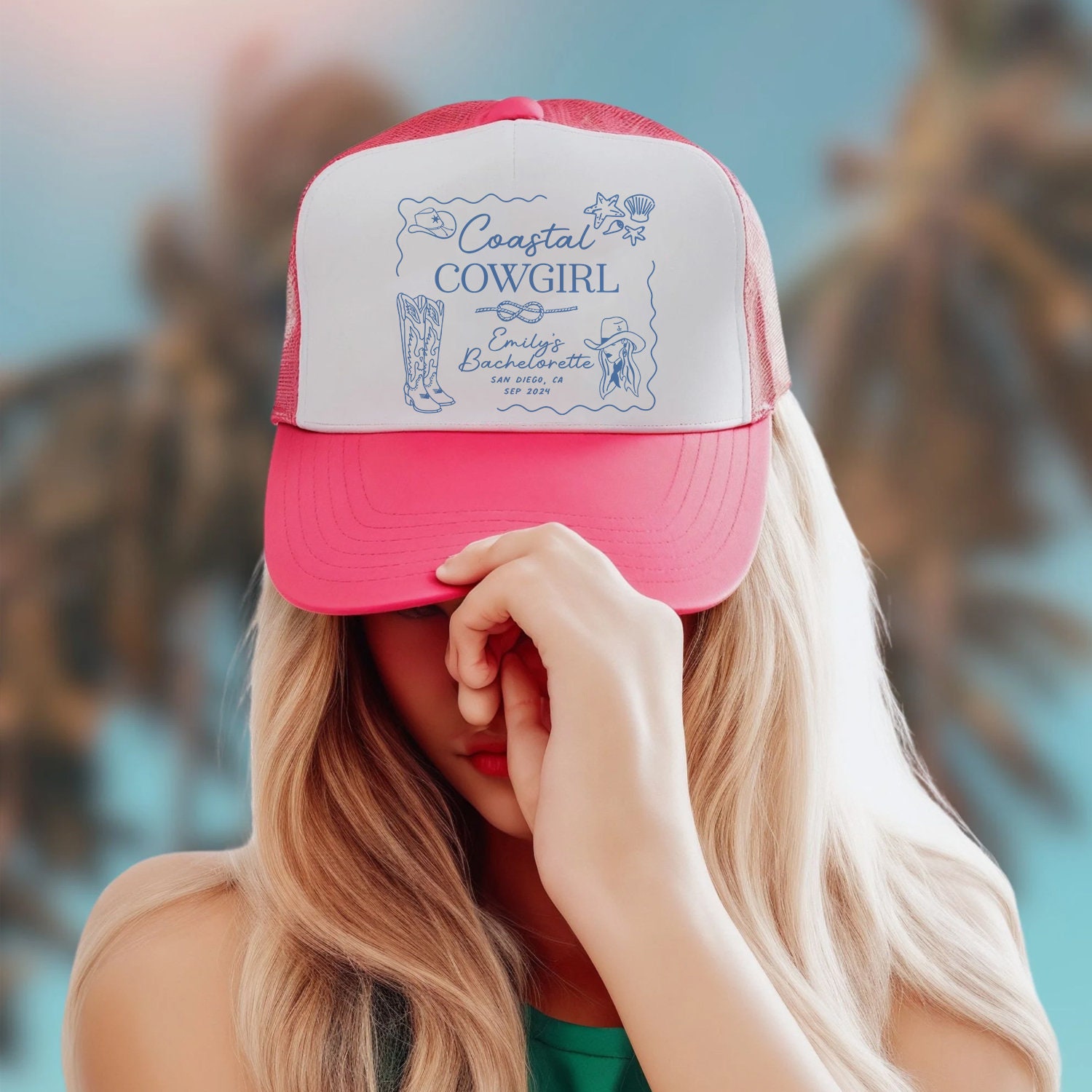 Beach Bachelorette Trucker Hats, Costal Bachelorette Party  display picture 1