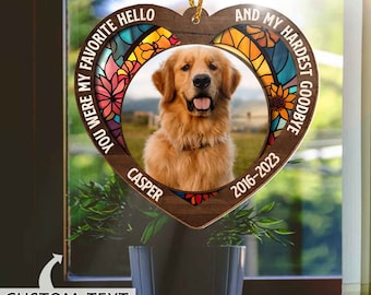 Personalized Pet Memorial Christmas Ornament, Photo Pet Memorial Suncatcher, Dog Memorial Ornament, Loss of Pet Gift, Pet Memorial Gift