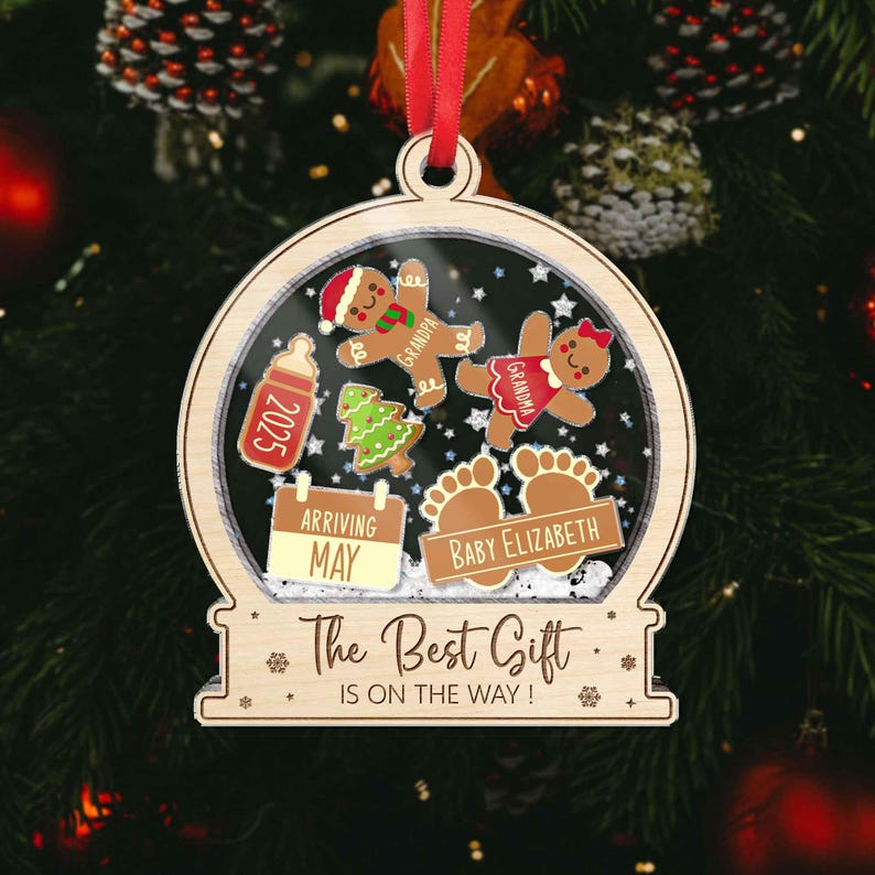 Personalized Pregnancy Ornament, Expecting Parents Christmas Ornament