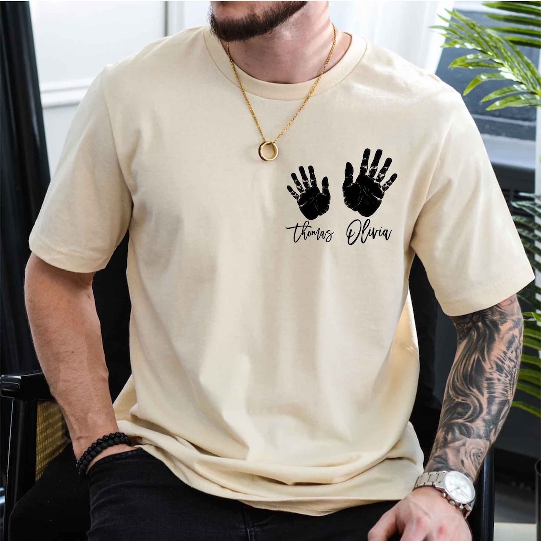 Buy Custom Baby Handprint Shirt: Personalized Dad Birthday Gift Online in  India