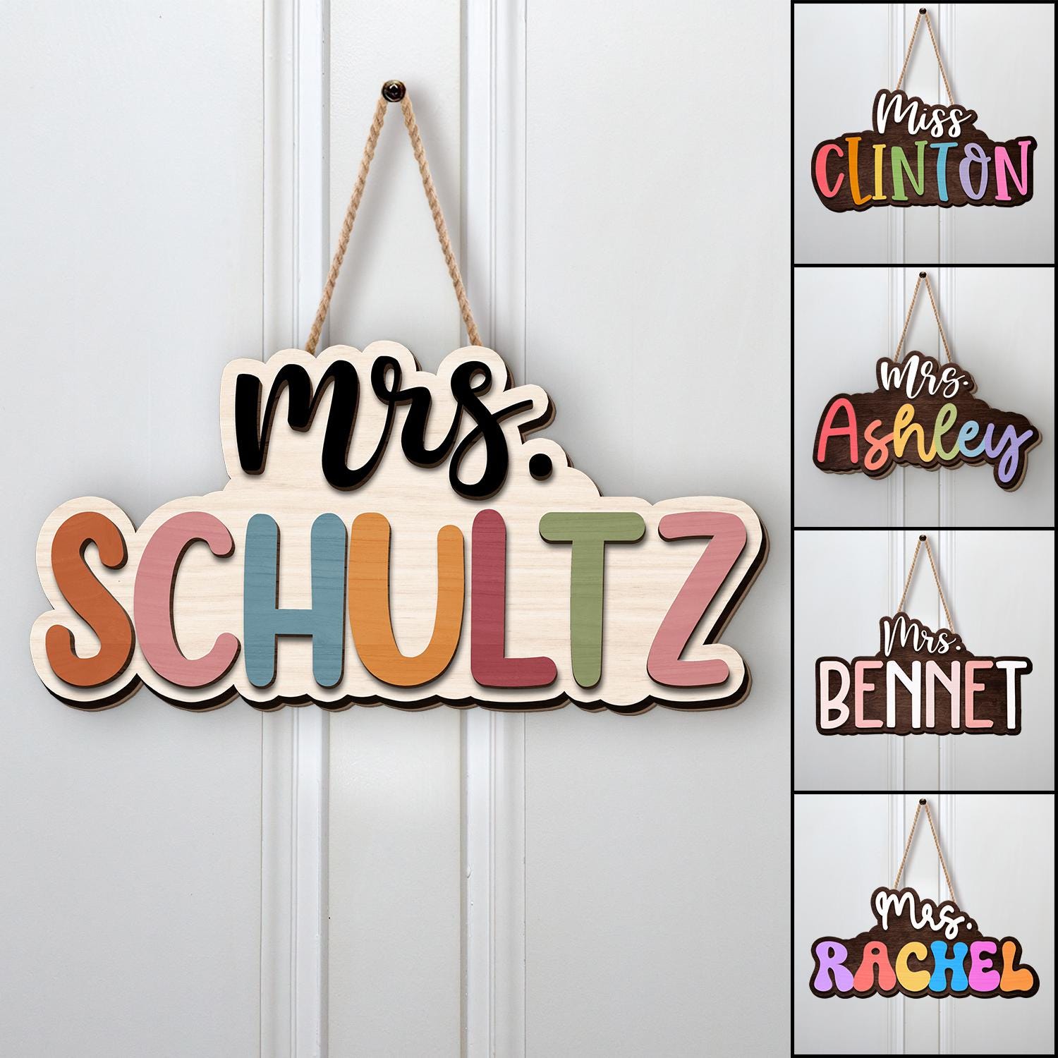 Personalized Teacher Name Sign: Custom Classroom Door Hanger - Etsy