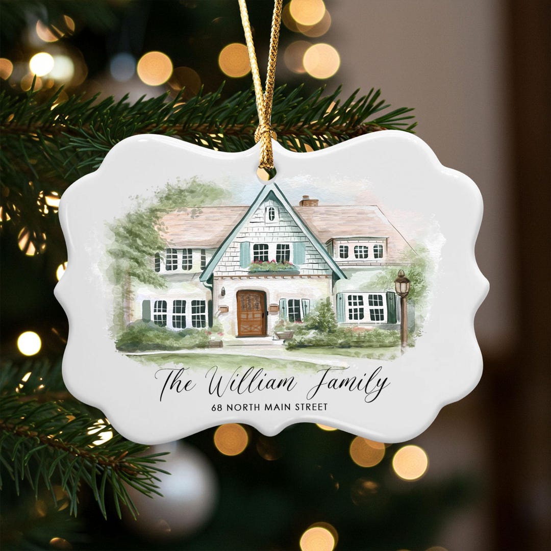 Personalized House Portrait Ornament: Custom New Home Gift - Etsy