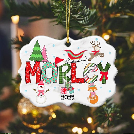 Personalized Christmas Ornament For Kids, Custom Girl Name Ornament, Christmas Ornament, 1st Christmas Gift, Customized Ornament For Kids