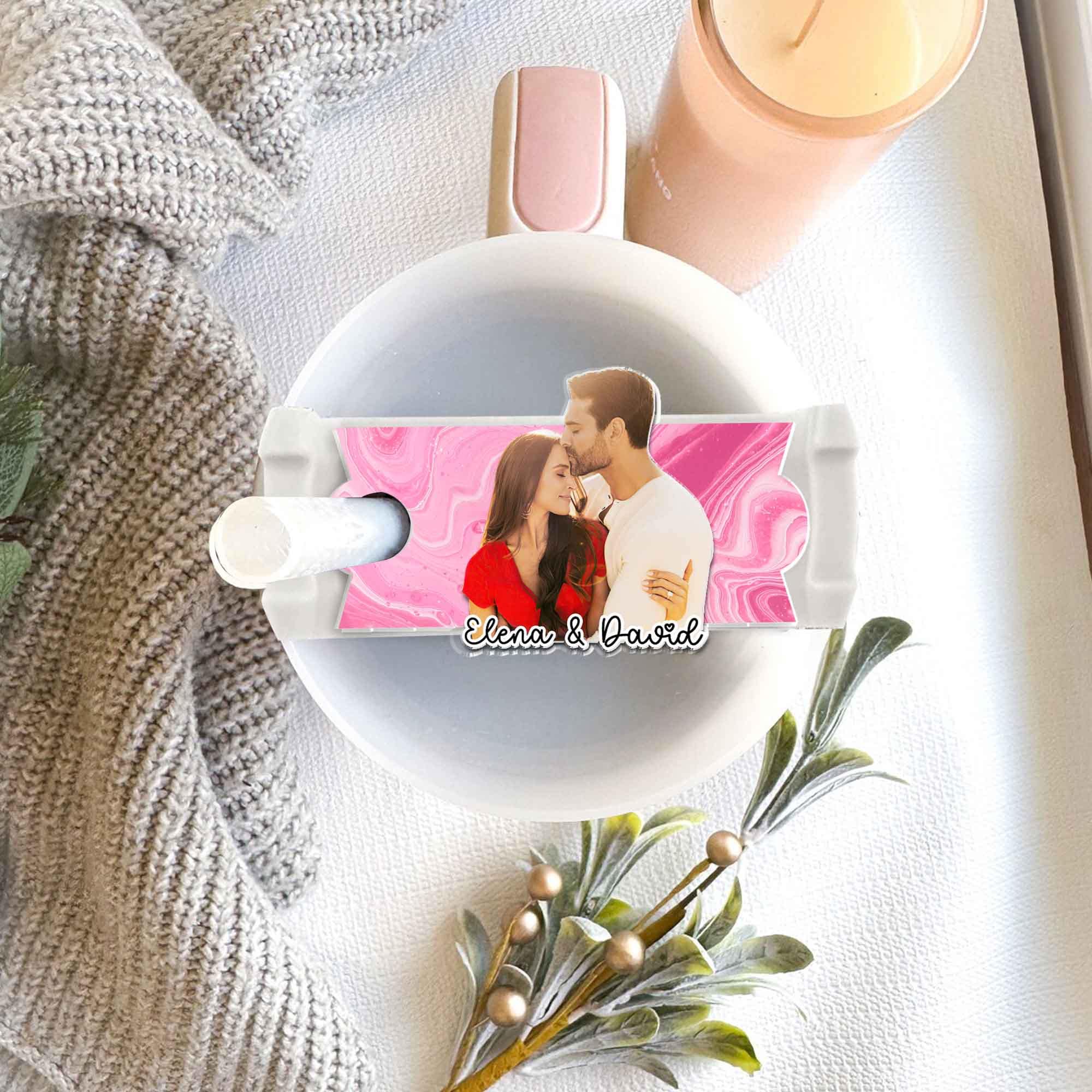 Personalized Photo Tumbler Name Tag, 30oz 40oz Tumbler Quencher Name Plate Topper, Custom Pet Stanley Accessories Tag, Gift For Best Friends