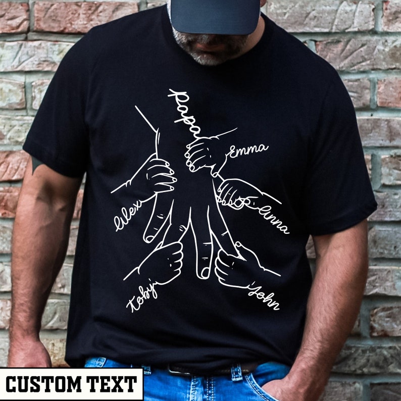 Personalized Dad Shirt With Kids Names Gift for Dad Papa - Etsy