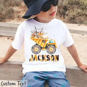 Personalized Halloween Shirt, Halloween Construction Kids Shirt, Kids Halloween Shirt, Boys Halloween Shirt, Dump Truck Shirt, Toddler Shirt