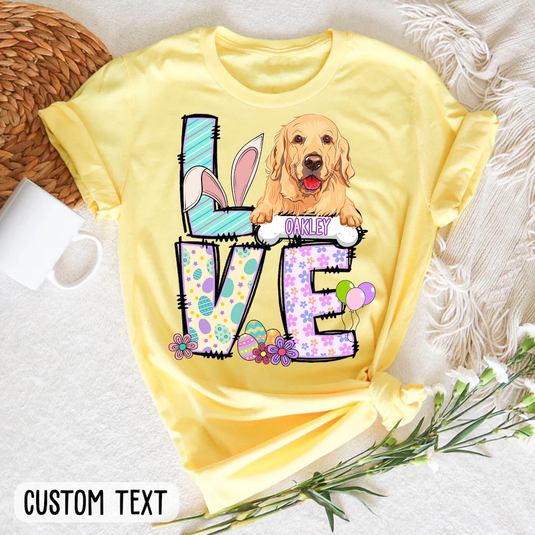 Personalized Dog Easter Shirt Custom Dog Shirt Cute Bunny Etsy