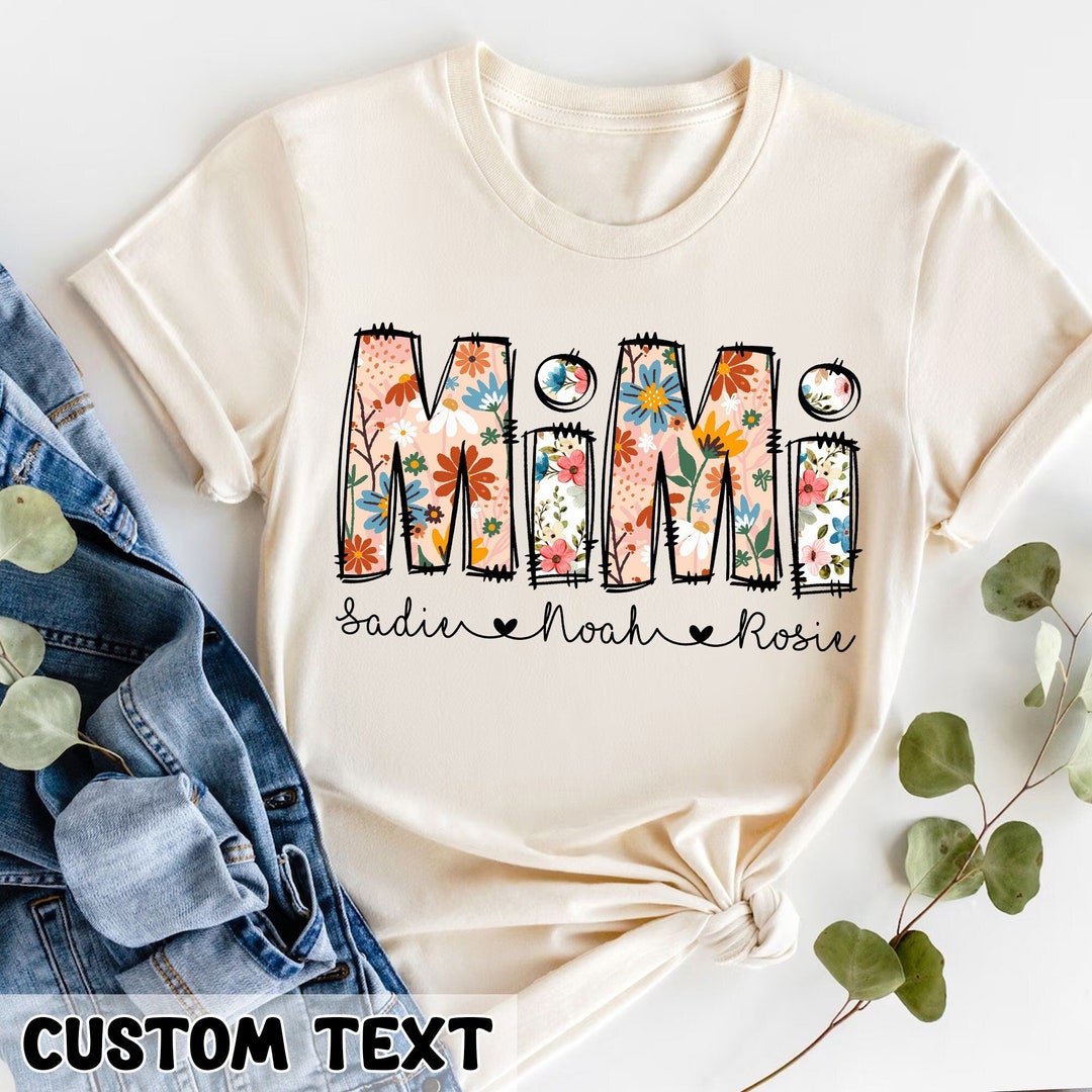 Personalized Floral Mimi T-shirt: Mother's Day Grandma Gift - Etsy