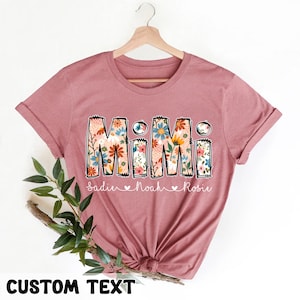 Personalized Grandma Shirt For Mother's Day Gifts, Floral Mimi T-Shirt, Mother's Day Gift for Grandma, Mimi Gifts, Gift For Mom, Mimi Shirt image 2