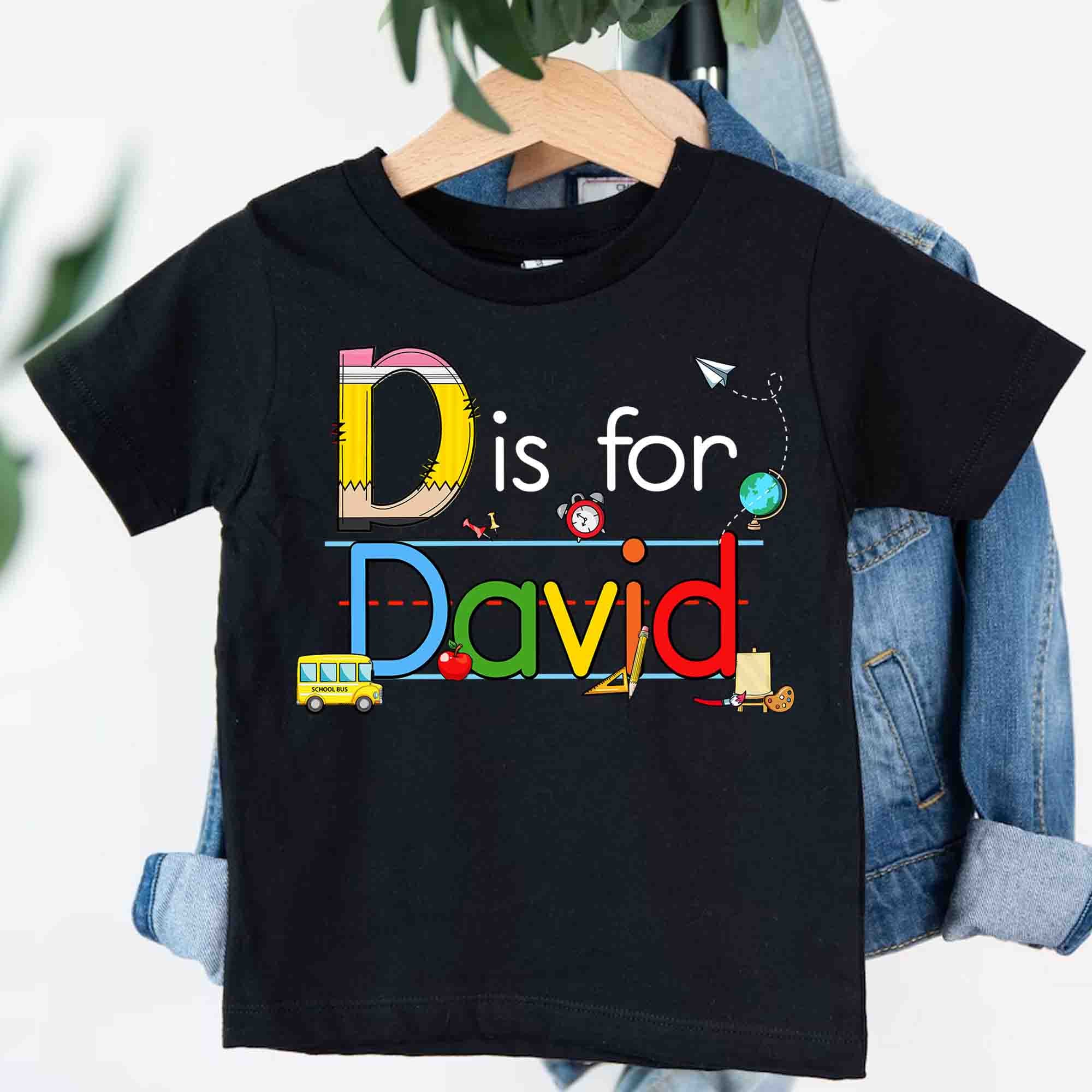 Back To School Shirt, Personalized Kids Shirt, Girls Kindergarten Shirt, Boys  Elementary Shirt, Custom Alphabet Shirt, First Day Of School
