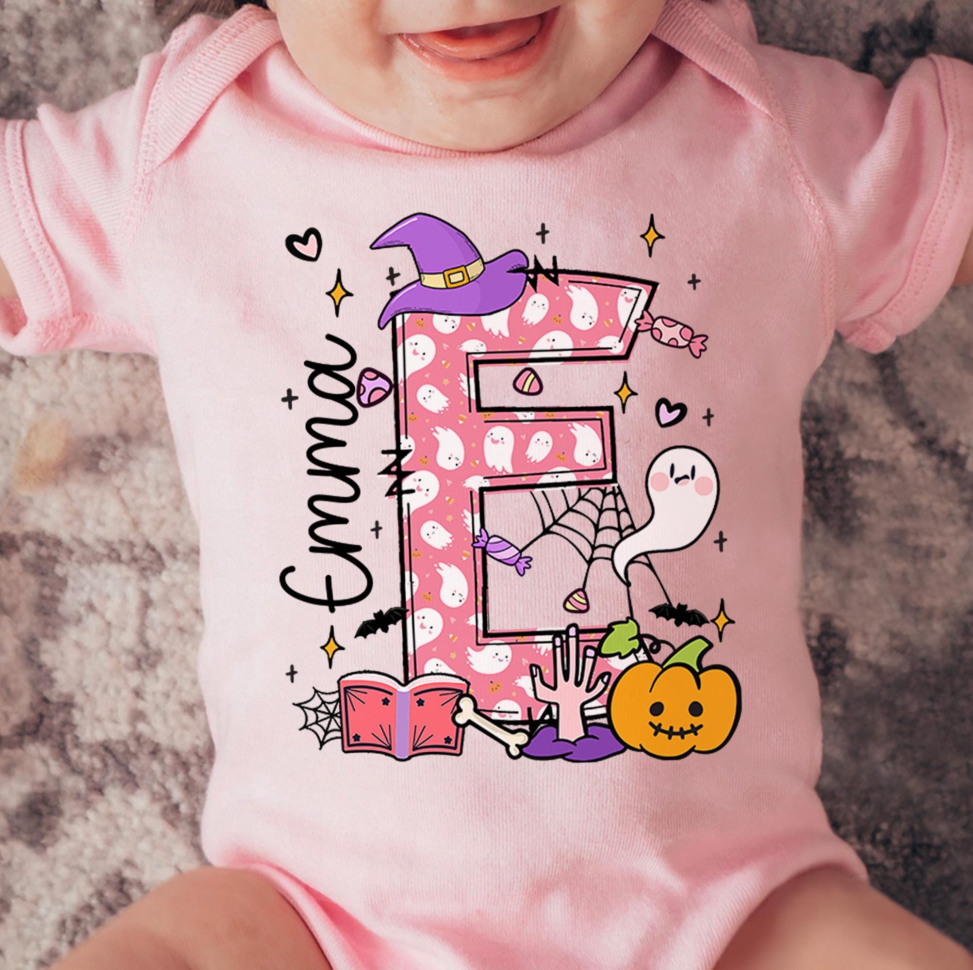 🎁Buy 2 FREE SHIPPING🎁Personalized Halloween Kids Shirt, Halloween Name Shirt, Custom Alphabet Kids Name Halloween Shirt, Girls Halloween Shirt, Halloween Toddler
