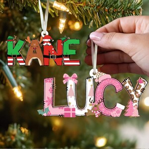 Custom Name Ornament For Kids: Letter Kids Christmas Ornament 2026, Ornaments for Boys, Kids Christmas Gifts, Family Name Christmas Ornament image 5