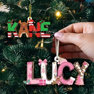 Custom Name Ornament For Kids: Letter Kids Christmas Ornament 2026, Ornaments for Boys, Kids Christmas Gifts, Family Name Christmas Ornament image 7