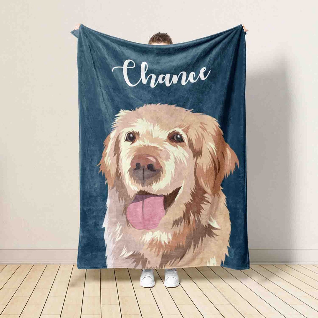 Personalized Dog Face Photo Blanket, Custom Pet Christmas Blanket, Gift
