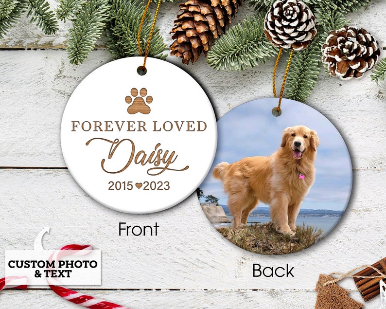 Pet Memorial Gift, Custom Pet Memorial Ornament With Photo, Dog Loss ...