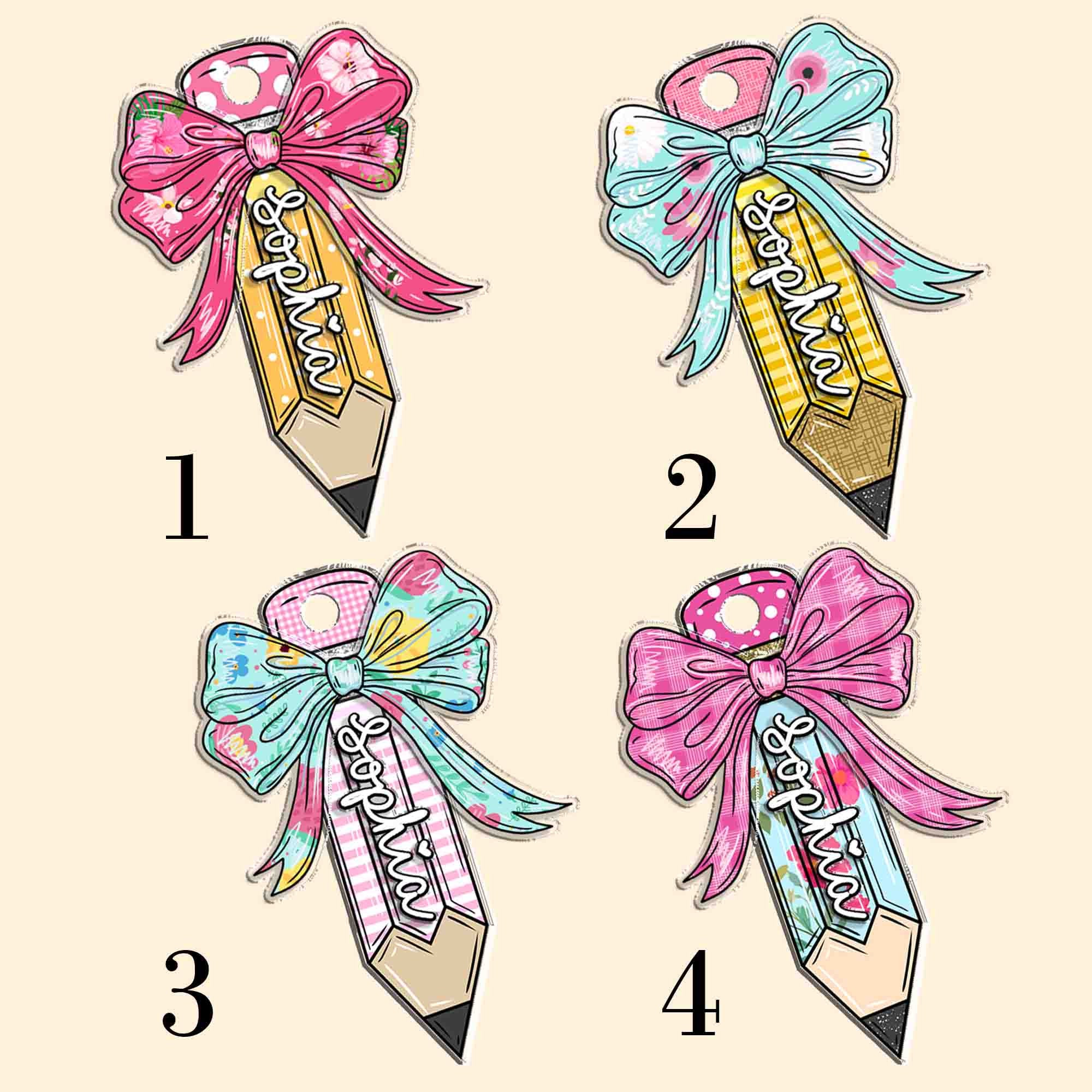 Back To School Kids Gift, Personalized Kids Name Keychain, Backpack Kids Name Tag,  Backpack Name Pencil Keychain, First Day Of School Gifts